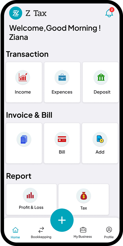 Z Tax App Phone Mockup